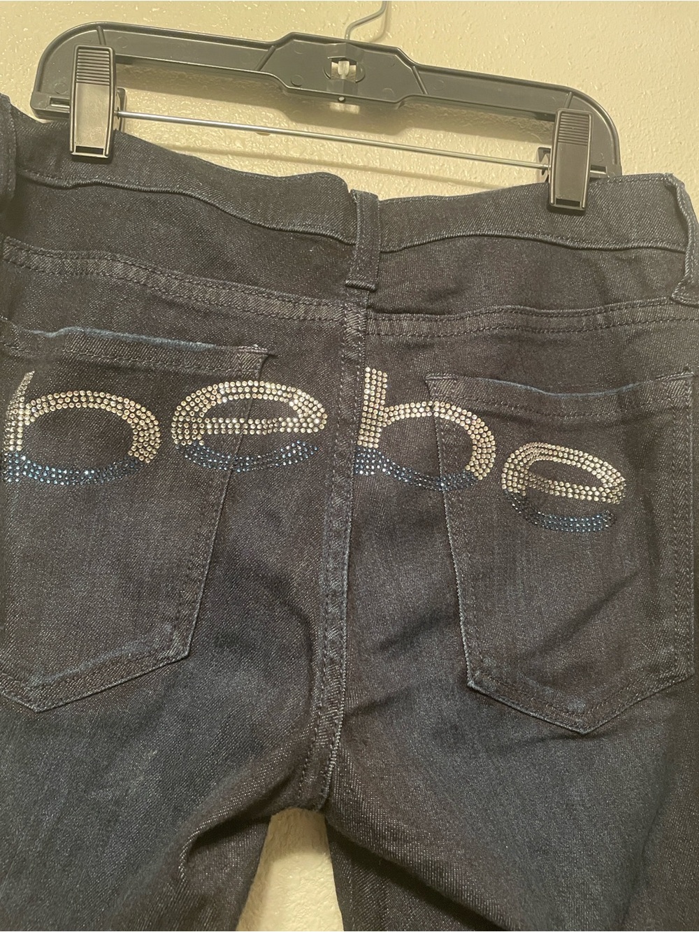bebe Ani All nighter Dark Blue Skinny Jeans with Rhinestone Logo